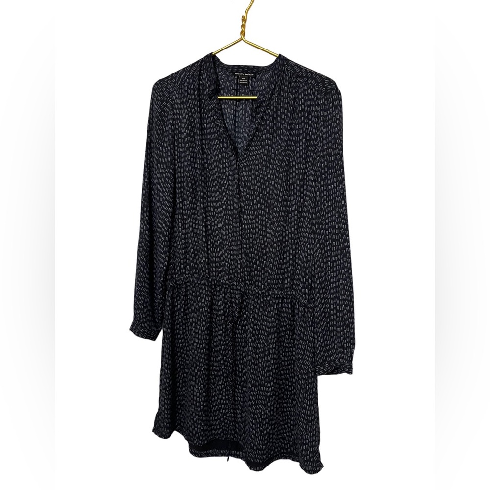 Hilary Radley dress navy blue print size S with drawstring waist - Picture 1 of 5